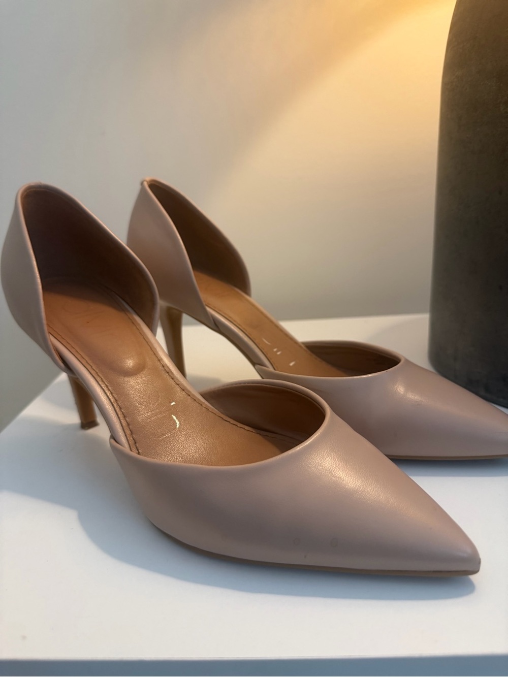 Calvin Klein Women's Pointed D'Orsay Pumps in Nude Blush
